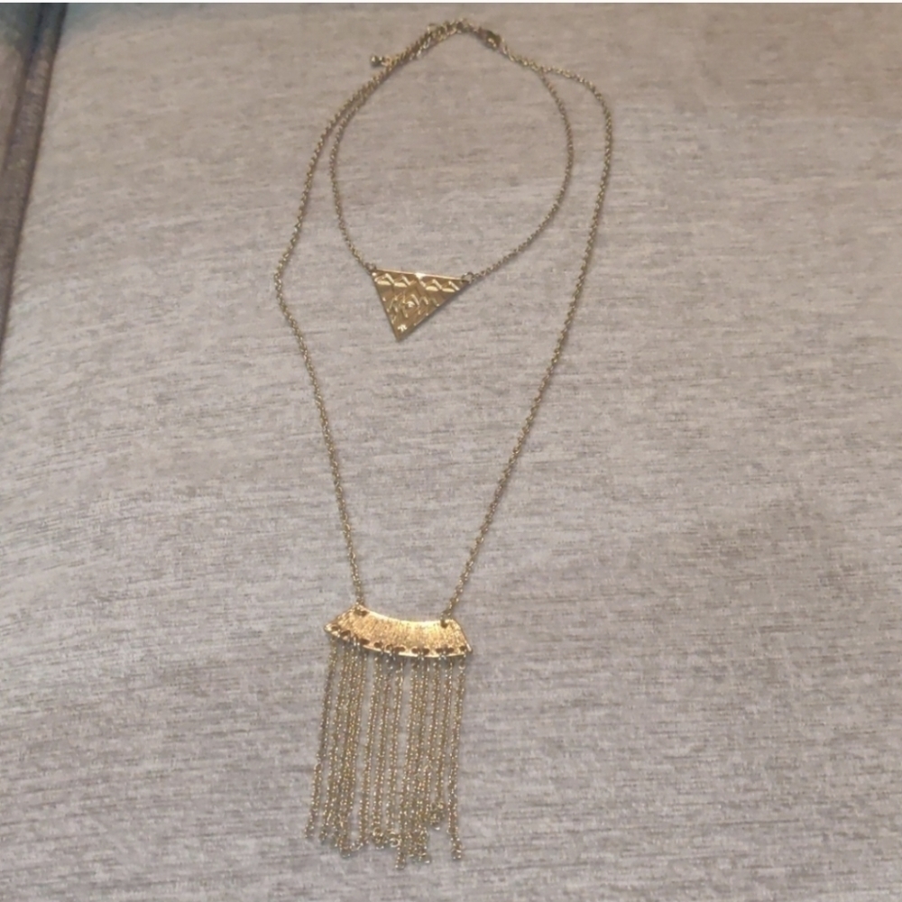 X Layered Gold Necklace